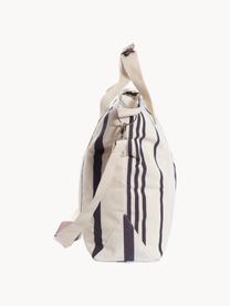 Borsa termica Strand, 40% cotone, 40% poliestere, 15% vinile impermeabile, 5% pelle, Bianco crema, nero, Larg. 41 x Alt. 51 cm