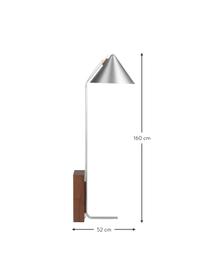 Stojací lampa Cone, Stříbrná, V 160 cm