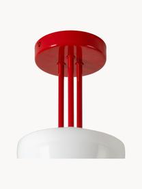 Lampada da soffitto Jam, Paralume: vetro, Struttura: metallo rivestito, Bianco, rosso, Ø 45 x Alt. 40 cm