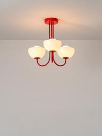 Lampada da soffitto Jam, Paralume: vetro, Struttura: metallo rivestito, Bianco, rosso, Ø 45 x Alt. 40 cm