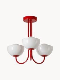 Lampada da soffitto Jam, Paralume: vetro, Struttura: metallo rivestito, Bianco, rosso, Ø 45 x Alt. 40 cm