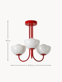 Lampada da soffitto Jam, Paralume: vetro, Struttura: metallo rivestito, Bianco, rosso, Ø 45 x Alt. 40 cm