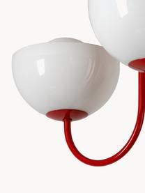 Lampada da soffitto Jam, Paralume: vetro, Struttura: metallo rivestito, Bianco, rosso, Ø 45 x Alt. 40 cm