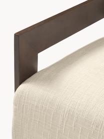 Poltrona lounge Cooper, Rivestimento: 97% poliestere, 3% lino I, Struttura: legno massello di frassin, Gambe: legno di rovere Questo pr, Tessuto bianco latte, Larg. 71 x Prof. 98 cm