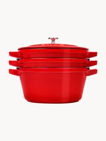 Set de casseroles en fonte La Cocotte, 3 élém., Fonte, émaillée, Rouge, haute brillance, Lot de tailles variées