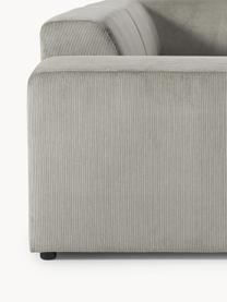 Salon lounge XL en velours côtelé Melva, Velours côtelé gris, larg. 458 x prof. 220 cm, dossier à gauche