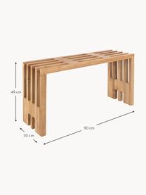 Banc en teck Benidorm, Bois de teck, Bois de teck, larg. 90 x haut. 30 cm