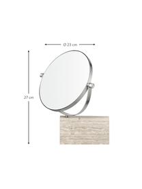 Espejo tocador de mármol para pared Lamura, Espejo: cristal, Beige, plateado, Ø 23 x Al 27 cm