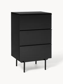 Petite commode en bois Elona, Noir, larg. 60 x haut. 100 cm