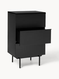 Petite commode en bois Elona, Noir, larg. 60 x haut. 100 cm