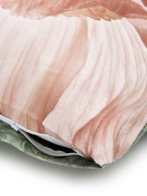 Dubbelzijdige katoensatijnen dekbedovertrek Annabel, Weeftechniek: satijn, Basilicumgroen, 140 x 200 cm + 1 kussen 70 x 60 cm