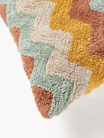 Housse de coussin 45x45 réversible hivernale Nathaniel, 100 % coton, Ocre, vert sauge, jaune, larg. 45 x long. 45 cm