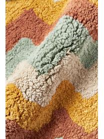 Housse de coussin 45x45 réversible hivernale Nathaniel, 100 % coton, Ocre, vert sauge, jaune, larg. 45 x long. 45 cm