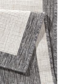 Dubbelzijdige in- & outdoor loper Panama, 100% polypropyleen, Gebroken wit, grijs, B 80 x L 250 cm