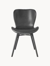 Kunstleren stoelen Batilda, 2 stuks, Bekleding: kunstleer (polyurethaan) , Poten: rubberhout, gelakt, Kunstleer zwart, zwart, B 47 x D 53 cm