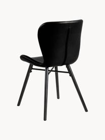 Kunstleren stoelen Batilda, 2 stuks, Bekleding: kunstleer (polyurethaan) , Poten: rubberhout, gelakt, Kunstleer zwart, zwart, B 47 x D 53 cm