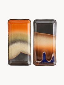 Súprava ručne vyrobených servírovacích podnosov 70's, 2 ks, Keramika, Viac farieb, Š 19 x H 9 cm