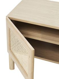 Eichenholz-Lowboard Jolie mit Wiener Geflecht, Korpus: Mitteldichte Holzfaserpla, Beine: Eichenholz, massiv, Eichenholz, Beige, B 180 x H 55 cm