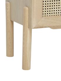 Eichenholz-Lowboard Jolie mit Wiener Geflecht, Korpus: Mitteldichte Holzfaserpla, Beine: Eichenholz, massiv, Eichenholz, Beige, B 180 x H 55 cm