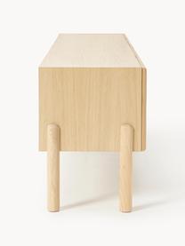 Aparador de roble con tejido vienés Jolie, Estructura: tablero de fibras de dens, Patas: madera de roble macizo, Madera de roble, beige, An 180 x Al 55 cm