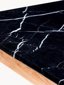 Beistelltisch Raw, Tischplatte: Marmor, Gestell: Mitteldichte Holzfaserpla, Holz, Schwarz, marmoriert, B 60 x H 42 cm