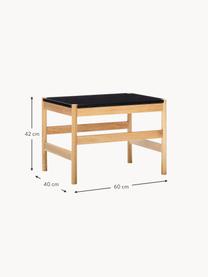 Odkládací stolek Raw, Dřevo, černá, mramorovaná, Š 60 cm, V 42 cm