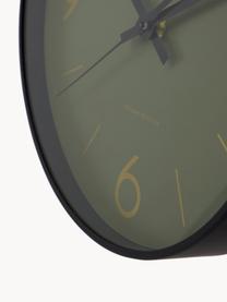 Reloj de pared Time, Verde salvia, negro, Ø 25 x F 4 cm