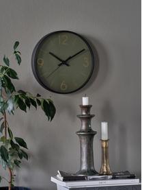 Zegar ścienny Time, Szałwiowy zielony, czarny, Ø 25 x G 4 cm