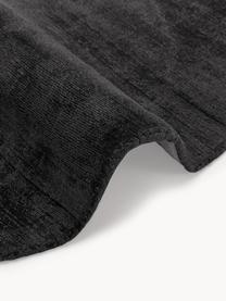 Okrągły ręcznie tkany dywan z wiskozy Jane, Antracytowy, Ø 200 cm (Rozmiar L)
