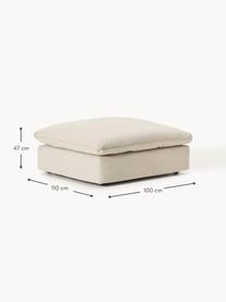 Pouf Felix, Tissu beige clair, larg. 100 x prof. 110 cm