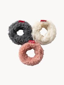 Katzenspielzeuge Mini Donuts, 3er-Set, Bezug: Kunstfell, Teddy, Grau, Off White, Altrosa, Ø 5 x H 3 cm