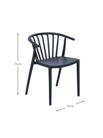 Sedia da giardino impilabile Capri, Polipropilene, Nero, Larg. 53 x Prof. 55 cm