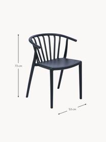 Chaise de jardin empilable en plastique Capri, Polypropylène, Anthracite, larg. 53 x prof. 55 cm