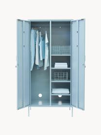 Kleiner Kleiderschrank The Twinny, Stahl, pulverbeschichtet, Hellblau, B 85 x H 183 cm