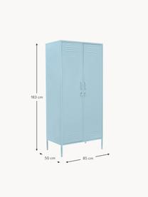 Kleiner Kleiderschrank The Twinny, Stahl, pulverbeschichtet, Hellblau, B 85 x H 183 cm