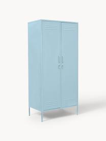 Kleiner Kleiderschrank The Twinny, Stahl, pulverbeschichtet, Hellblau, B 85 x H 183 cm