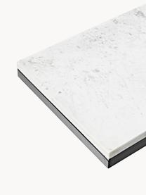 Marmeren bijzettafel Celow, Tafelblad: marmer, MDF, Frame: gepoedercoat metaal, Wit, gemarmerd, B 45 x H 62 cm