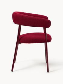 Chaises rembourrées en bouclette Thiago, 2 pièces, Tissu bouclé lie de vin, larg. 60 x prof. 54 cm