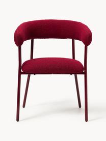 Chaises rembourrées en bouclette Thiago, 2 pièces, Tissu bouclé lie de vin, larg. 60 x prof. 54 cm