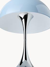 Lampada da tavolo a LED con luce regolabile e timer Panthella, alt. 34 cm, Paralume: vetro acrilico, Struttura: alluminio rivestito, Vetro acrilico azzurro, argentato, Ø 25 x Alt. 34 cm