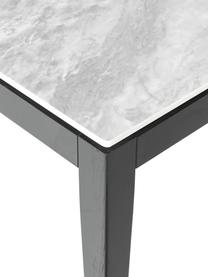 Mesa de comedor en look mármol Jackson, tamaños diferentes, Tablero: piedra cerámica con aspec, Madera de roble pintado en negro, An 140 x F 90 cm