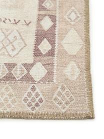 Kelimläufer Ana Aztec mit Ethnomuster in Beige, 80% Polyester 20% Baumwolle, Beige, Taupe, 75 x 230 cm