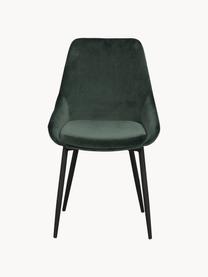 Stoličky so zamatovým čalúnením Sierra, 2 ks, Zamatová tmavozelená, čierna, Š 49 x H 55 cm