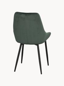 Stoličky so zamatovým čalúnením Sierra, 2 ks, Zamatová tmavozelená, čierna, Š 49 x H 55 cm