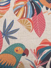 Kussenhoes Madagaskar met tropische print, 70% viscose, 30% linnen, Beige, multicolour, 40 x 40 cm