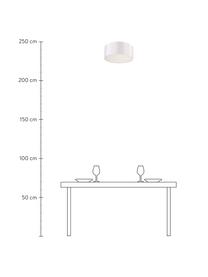 Plafoniera in tessuto Bendir, Paralume: 80% poliestere, 20% coton, Struttura: metallo, Bianco latteo, Ø 38 x Alt. 15 cm