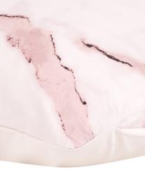 Funda de almohada de percal Malin, 45 x 85 cm, Estampado mármol rosa claro, An 45 x L 85 cm