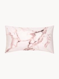 Funda de almohada de percal Malin, 45 x 85 cm, Estampado mármol rosa claro, An 45 x L 85 cm