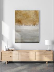 Maľba na plátne Sandy Abstract, Odtiene sivej, odtiene zlatej, Š 84 x V 120 cm