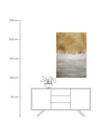 Handbemalt Leinwandbild Sandy Abstract, Bild: Leinwand, Grautöne, Goldfarben, B 84 x H 120 cm